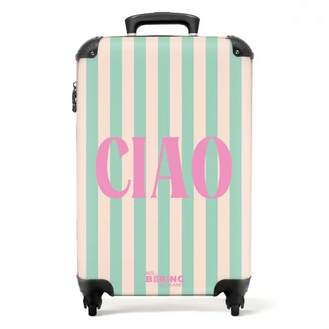 Suitcase - Quotes - Ciao mint green and salmon color