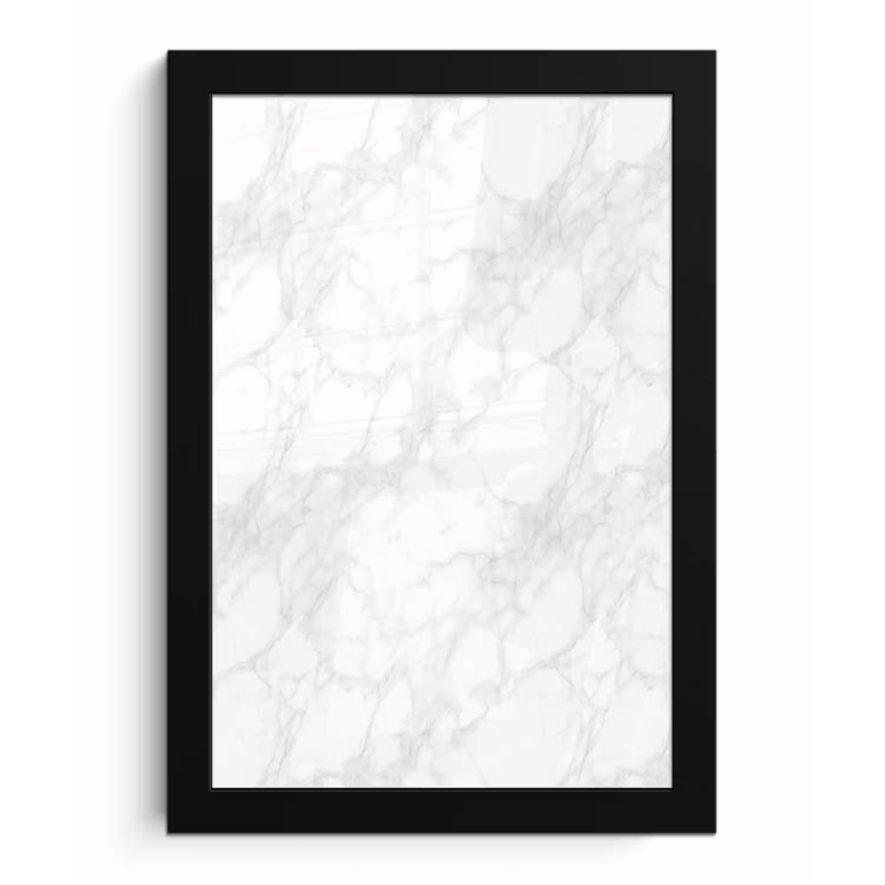 Minimalistisch - Wit - Grijze aders fotolijst zwart zonder passe partout klein 224 -3d