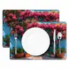 Deur - Hout - Bloemen - Blauw Placemat vinyl groot -zzsfeer2_Kitchenyeah-website