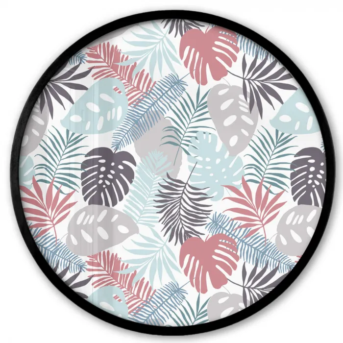 Monstera - Pastel - Bladeren - Tropical Fotolijst rond zonder passe partout klein -3d