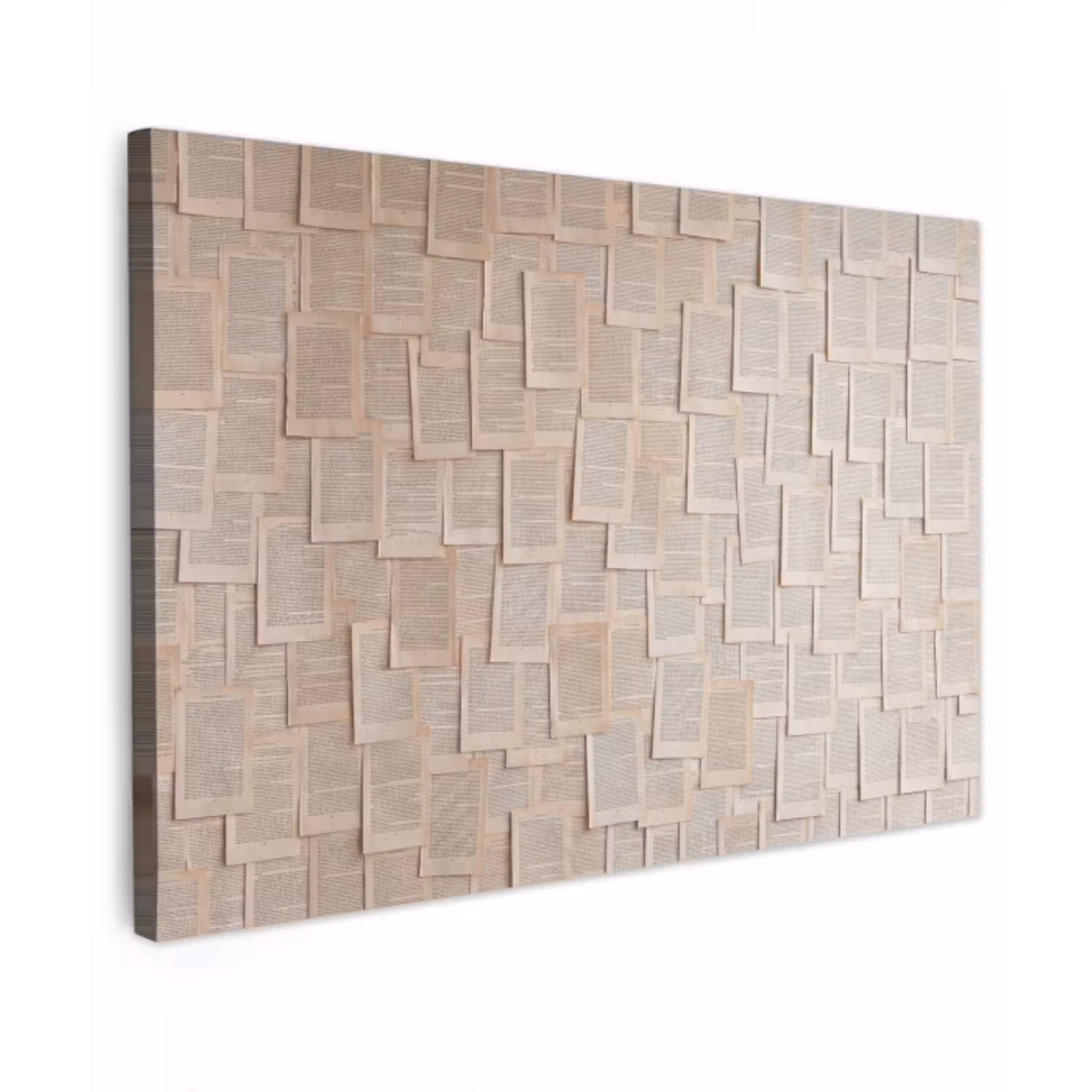 Boekpagina - Collage - Literatuur - Vintage - Beige canvas 2cm klein -z3d