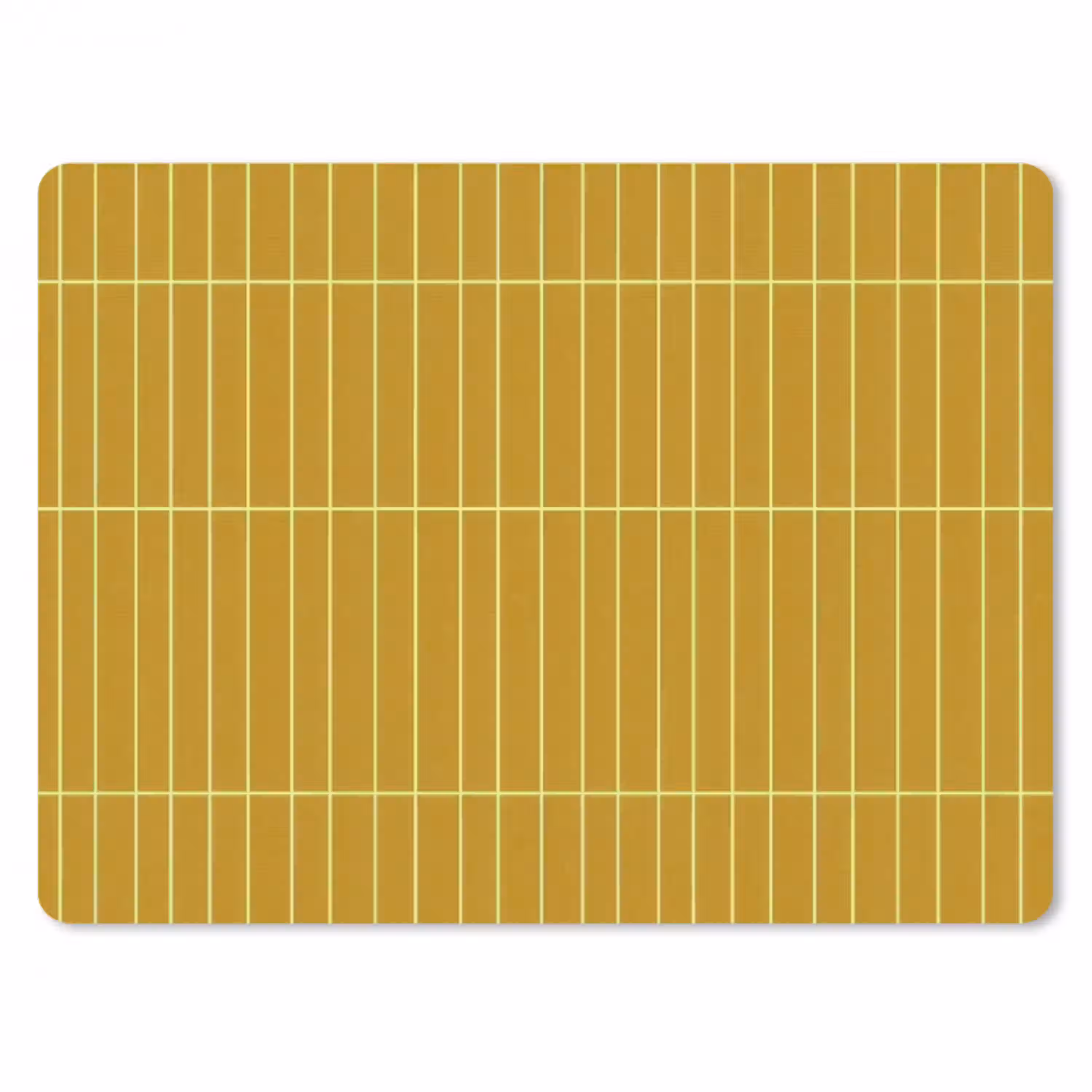 Tegels - Verticaal - Mosterdgeel muismat rubber klein 262 -3d