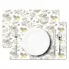 Birds - Flowers - Gray - Yellow Placemat vinyl groot 368 -zzsfeer2_Kitchenyeah-website