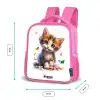 Portret van een kitten omringd door vlinders Kinderrugzak - Roze middel -productfoto_formaten