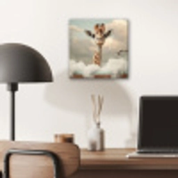 Giraffe - Wilde dieren - Bad -  Schuim aluminium wit klein -sfeer5