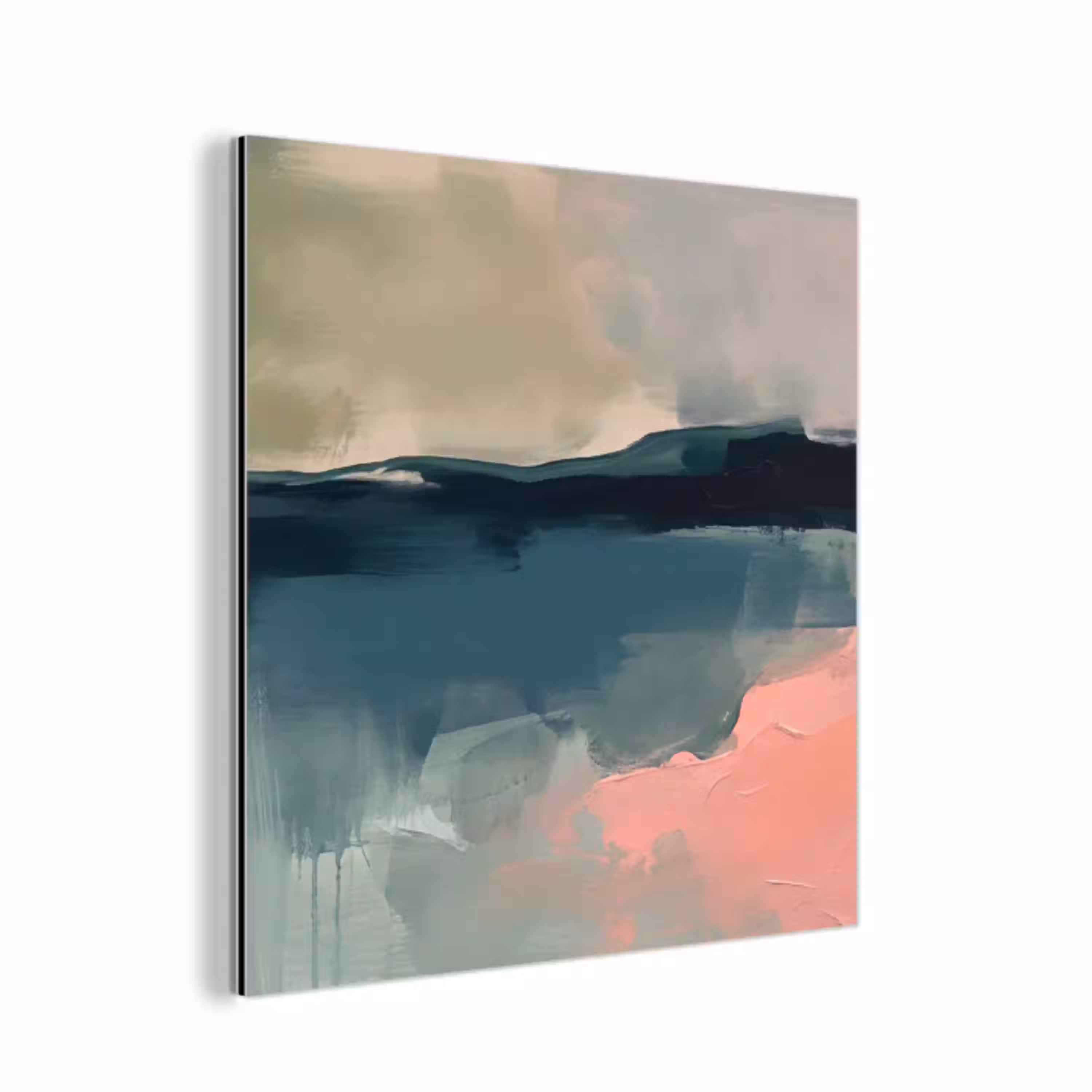Abstract - Landschap - Kunst - Modern - Groen - Blauw aluminium wit klein -3d