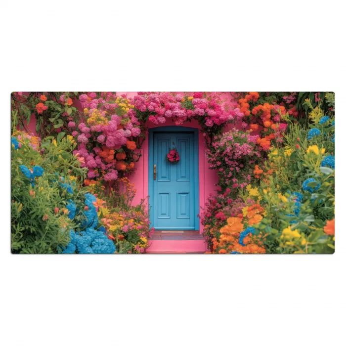 Bloemen - Deur - Roze Muismat XXL klein -3d_leeg