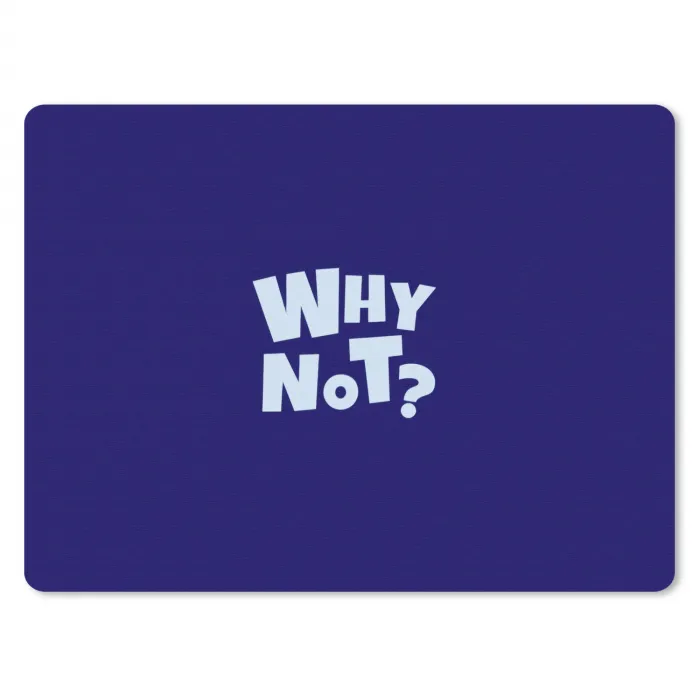 Blauw - Why not - Minimalistisch muismat rubber klein -3d