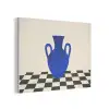 Vaas - Blauw - Geblokt - Modern PET vilt klein -3d