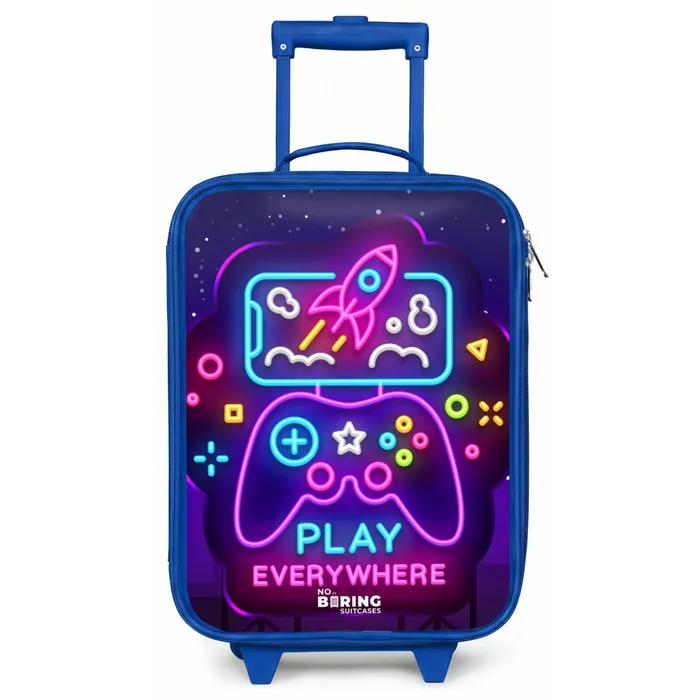 Neonillustratie met een controller Kinderkoffer - Blauw klein -zz3dotto