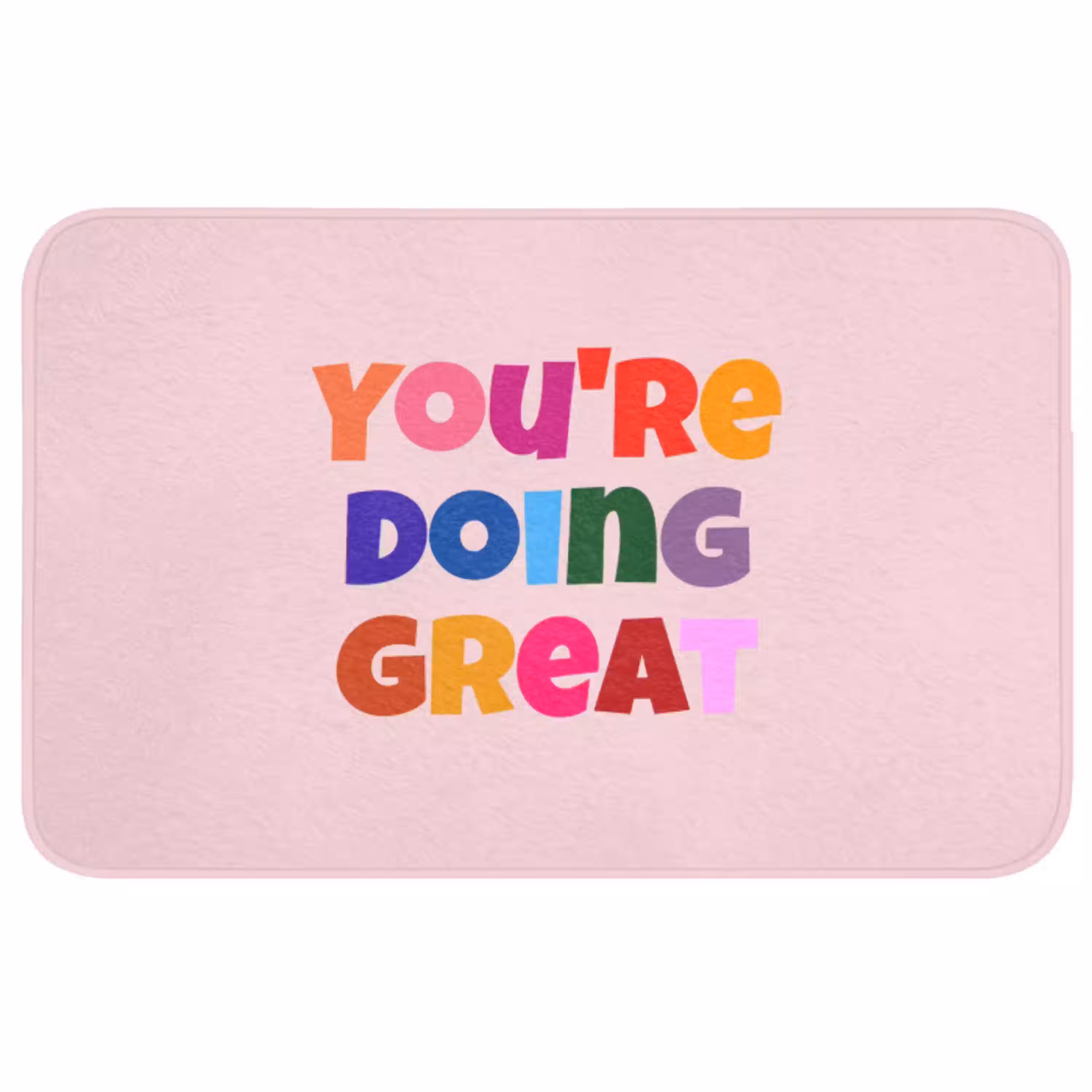 You're doing great - Roze - Kleurrijk Badmat middel -3d