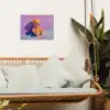 Teddybeer - Schaduw - Penseelstreken - Paars tuinposter los doek klein -sfeer7