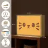 Kat - Simplistisch - Oranje - Vrolijk Light Box met batterij (Wandlamp kind) middel -USP_websiteoverzichtNL