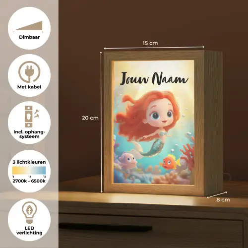 Zeemeermin - Vissen - Koraal Light Box met kabel (Kinderlampje) klein -USP_NL
