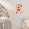 Bij - Geel - Bloemen - Kleurrijk Wandcirkel kunststof plaat 5mm dik klein -sfeer5