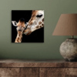 Giraffe - Dieren - Zwart - Portret - Dieren aluminium wit klein -sfeer2