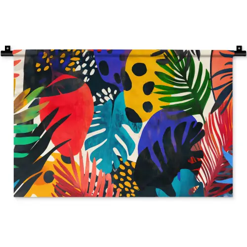 Bladeren - Vormen - Abstract - Kleurrijk Wandkleed katoen klein -zz3d