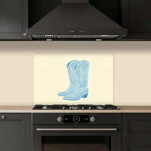 Illustratie - Cowboylaarzen - Patroon keuken achterwand spatscherm klein -sfeer1