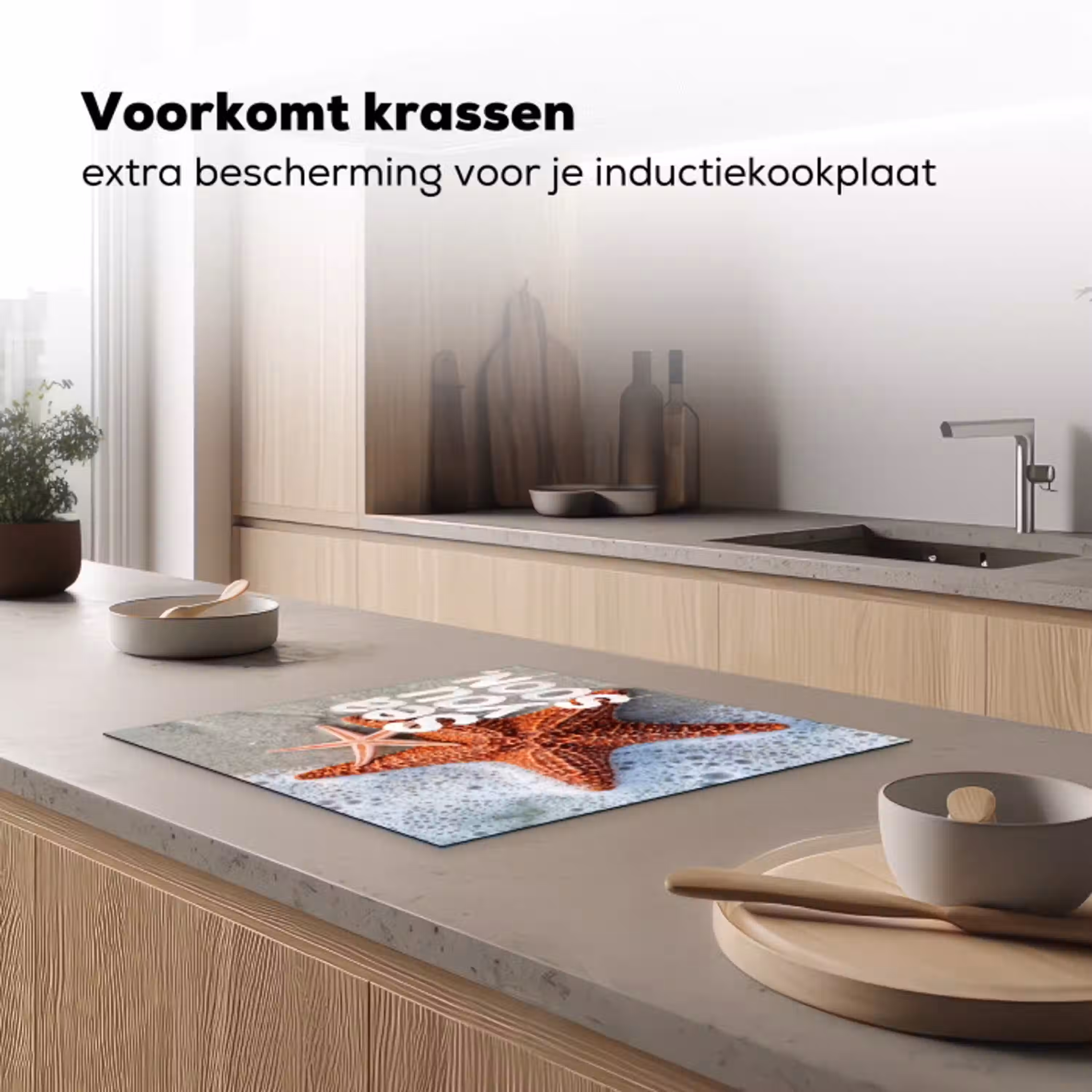 Sea you soon - Zeester - Zee Inductie beschermer vinyl 3mm middel -sfeer1