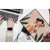 Vrouw - Bloemen - Pastel laptophoes neopreen klein -bureau
