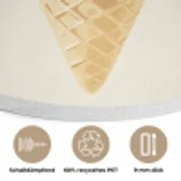 Softijs - Hoorntje - Wit Akoestische PET Vilt - Rond klein -closeup_DE