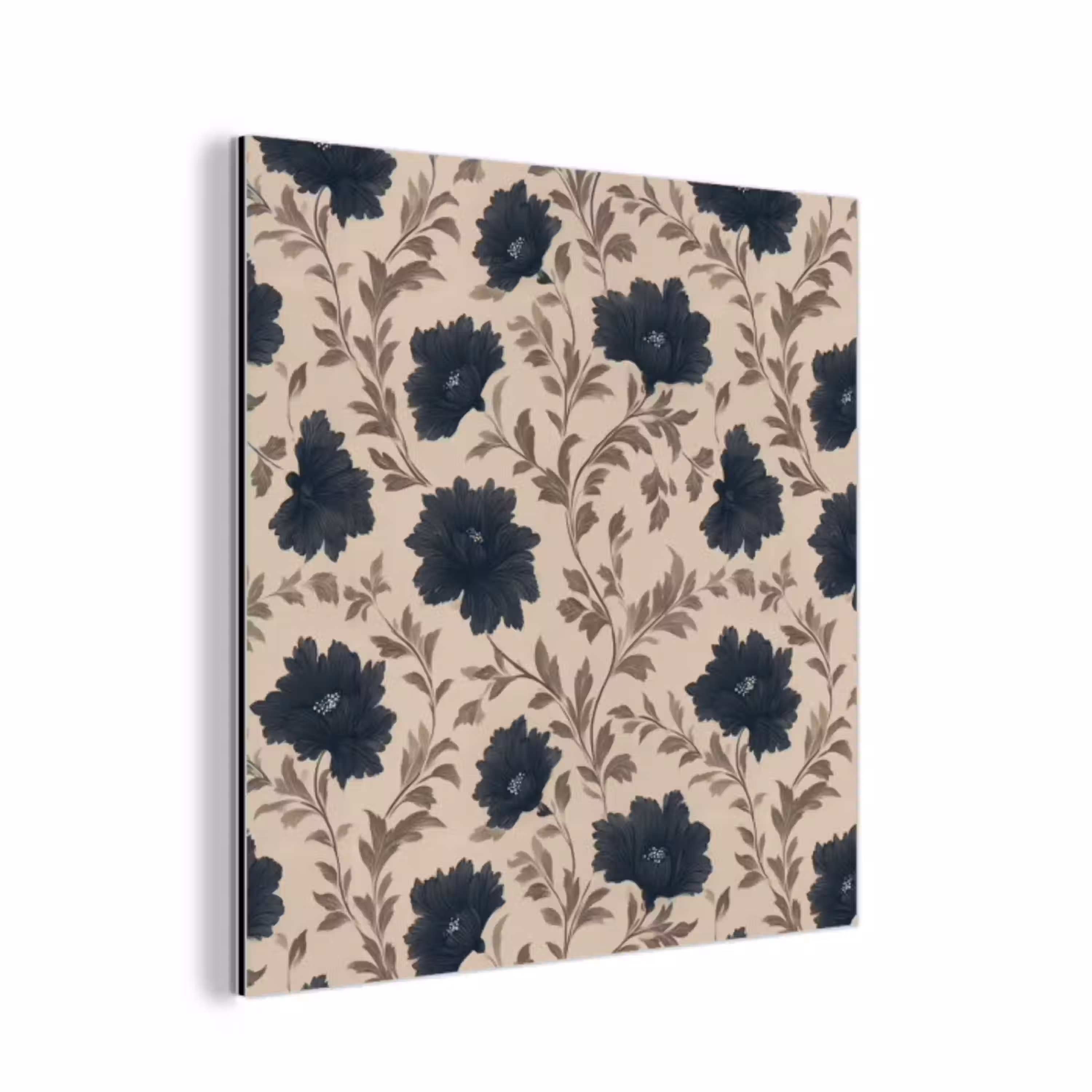 Motief - Bloemen - Zwart - Beige aluminium wit klein 46 -3d