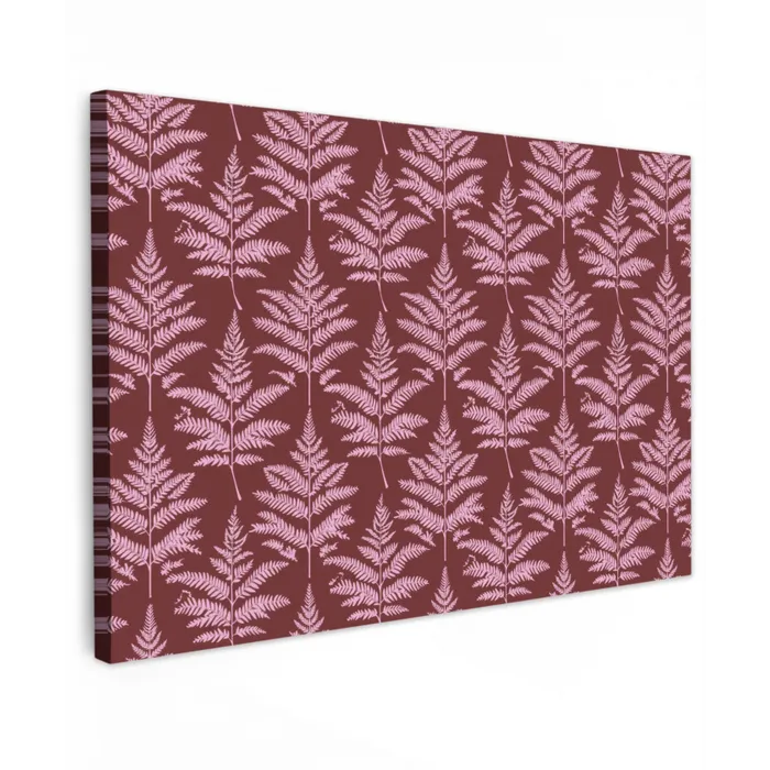 Blad - Patroon - Paars Tuinposter op houten frame 2 cm dik klein 845 -3d