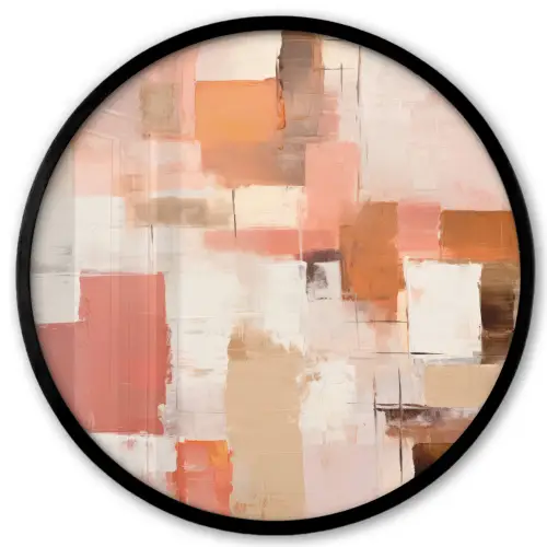 Kunst - Roze - Abstract Fotolijst rond zonder passe partout klein -3d