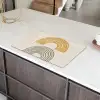 Bogen - Lijnen - Oranje - Minimalistisch Inductie beschermer vinyl 3mm klein -sfeer8