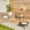 Donut - Romig - Poedersuiker - Beige Tuinposter op houten frame 2 cm dik klein -sfeer2