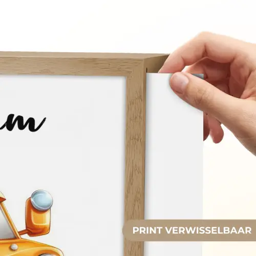 Auto - Oranje - Jongen - Kind Light Box met batterij (Wandlamp kind) middel -USP_websiteprintNL