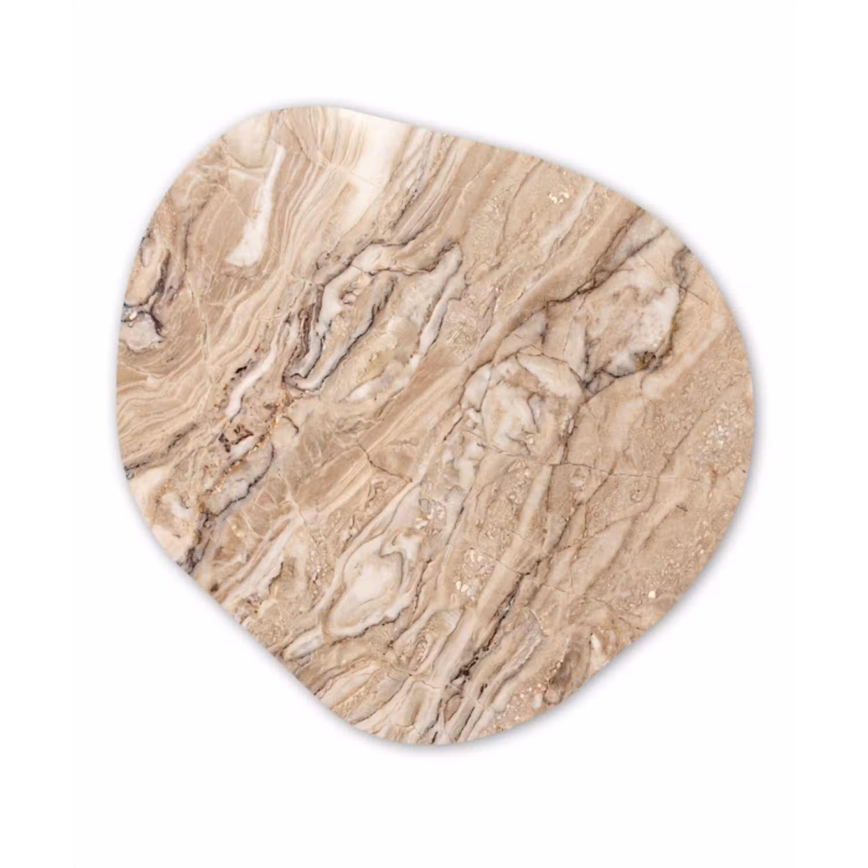 Textuur - Aders - Abstract - Modern - Beige Wandcirkel Organisch Forex 3mm klein -3d