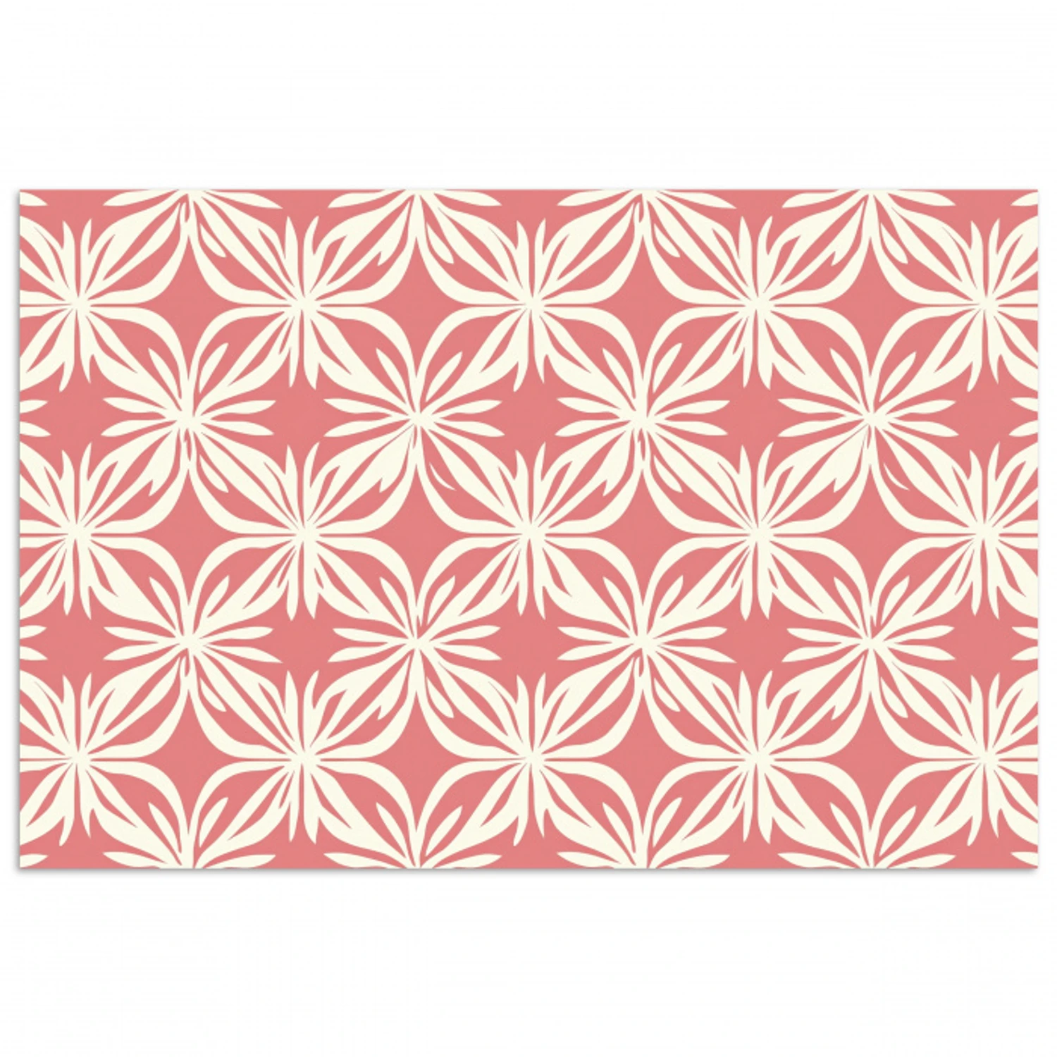 Roze - Bloemenmotief - Wit - Modern poster papier klein 62 -3d