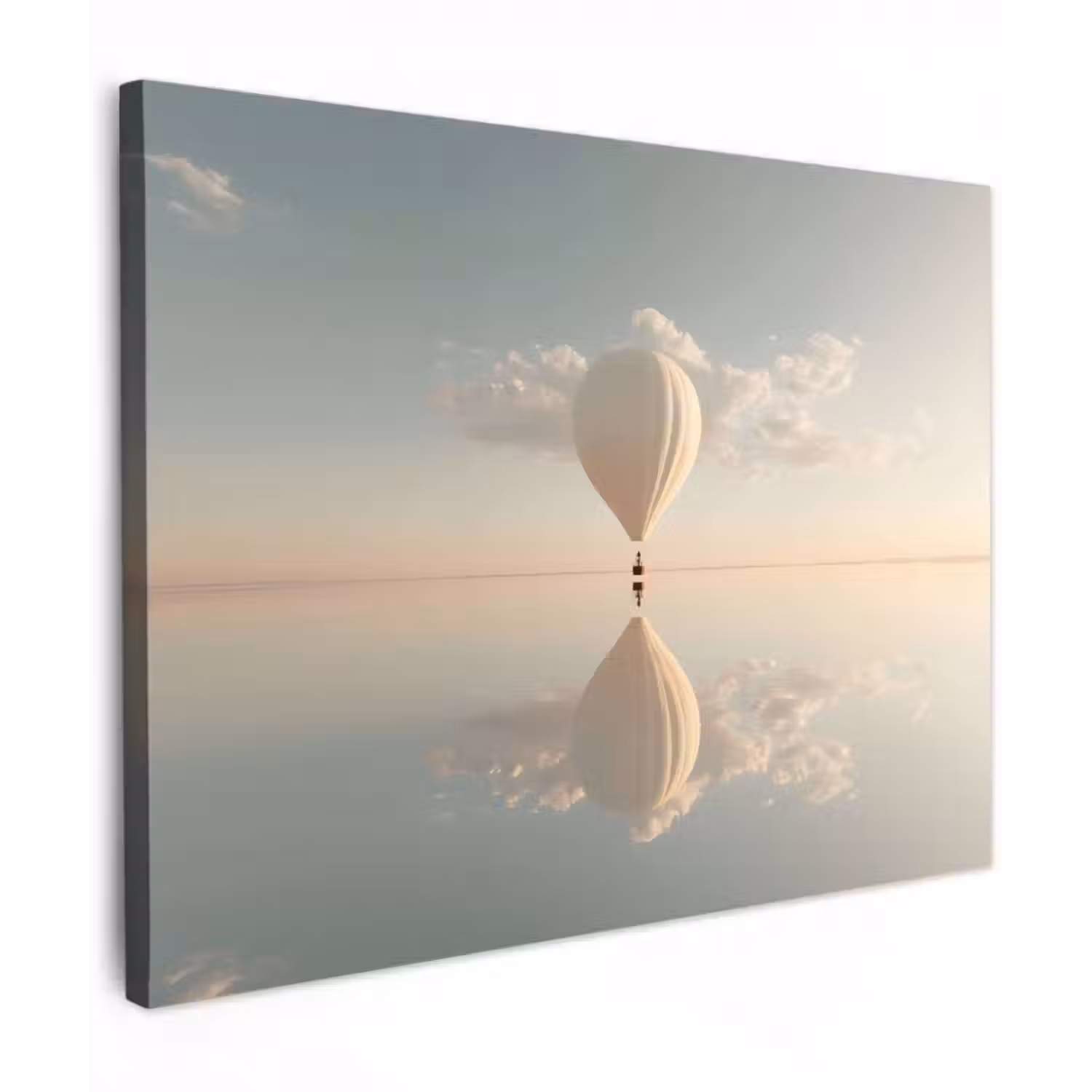 Canvas schilderij - Luchtballon - Wolken - Water - Blauw
