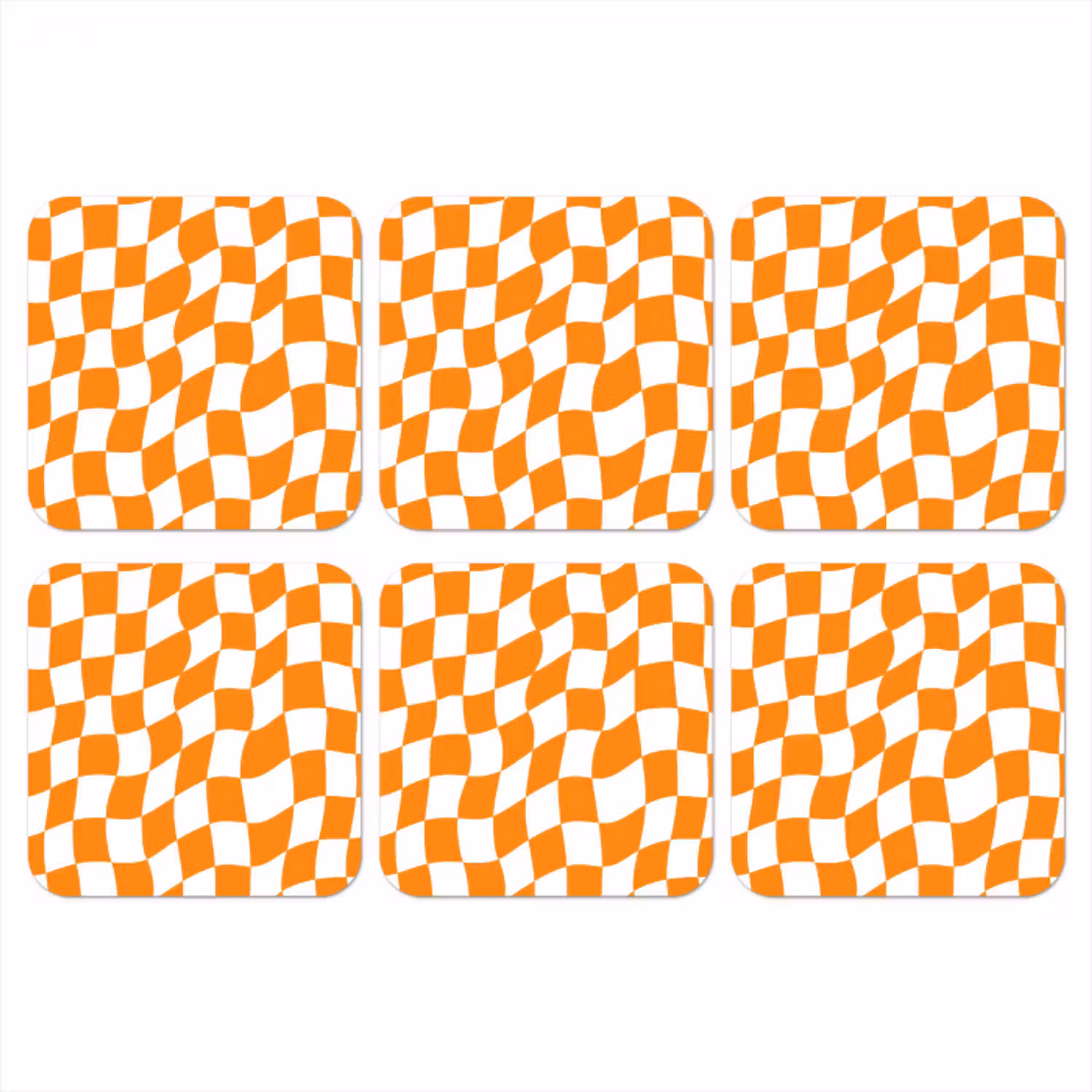 Golvend - Patroon - Oranje onderzetter kurk middel 366 -3d