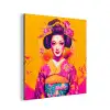 Bloemen - Vrouw - Kimono - Roze aluminium wit klein -3d