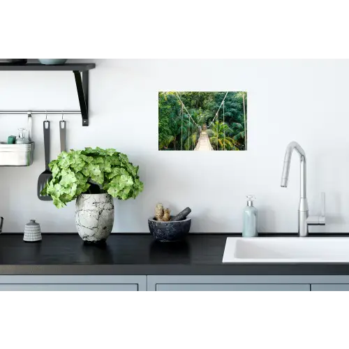 Jungle - Palmboom - Brug - Natuur - Planten Muursticker klein -keuken