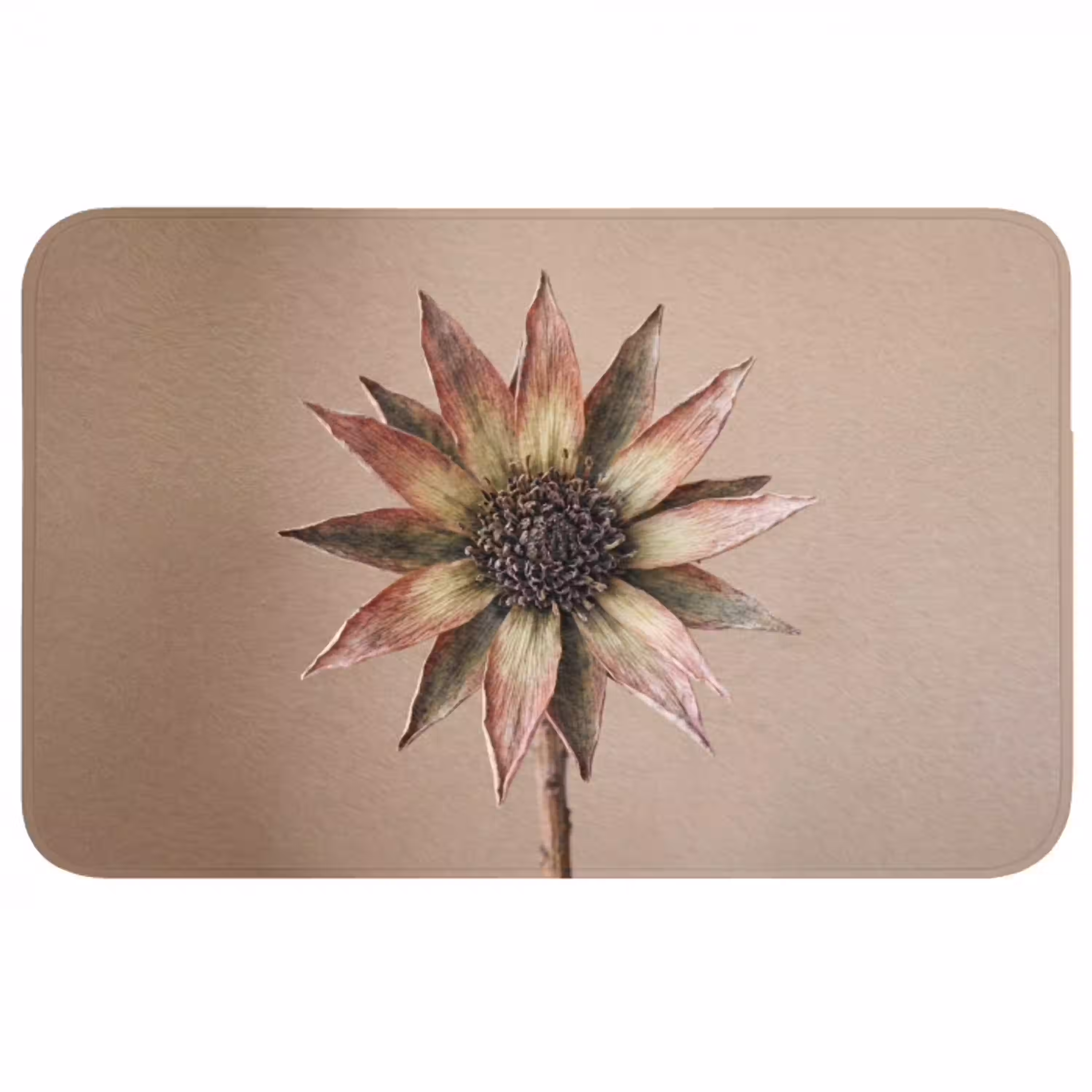 Droogbloem - Protea - Vintage - Beige - Rustiek Badmat middel -3d