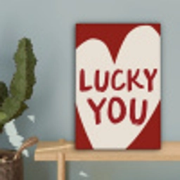Lucky - Hart - Rood canvas 2cm klein -sfeer4