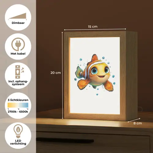 Clownvis - Oranje - Vis - Water Light Box met kabel klein -USP_NL