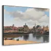Vermeer - Stad - Oude meesters - Kunst Textielframe zwart klein -3d