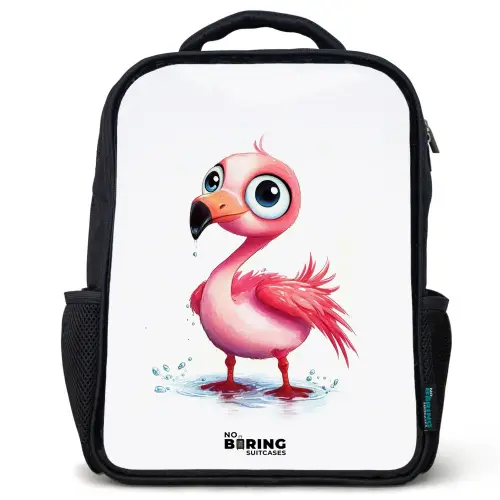 Roze flamingo in het water Rugzak - Zwart middel -3d
