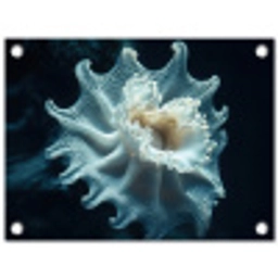 Zeewezen - Wit - Golven - Water tuinposter los doek klein -3d