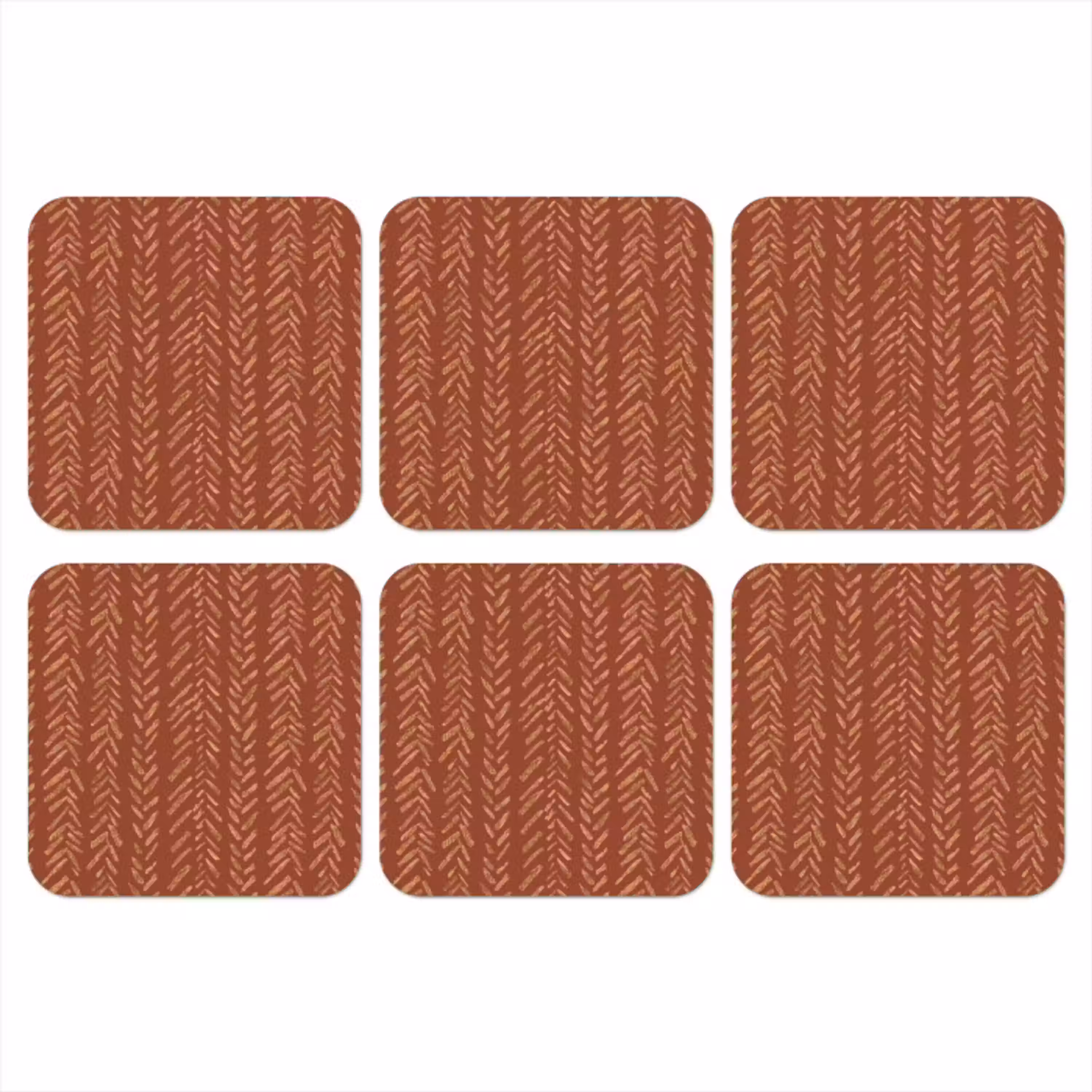 Terracotta - Visgraat - Ambachtelijk - Patroon onderzetter kurk middel 366 -3d