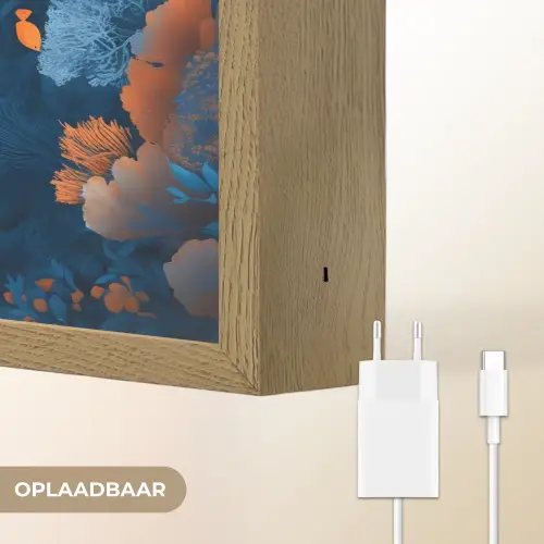 Koraalrif - Vissen - Oceaan - Blauw Light Box met batterij (Wandlamp) middel -USP_websiteoplaadbaarNL
