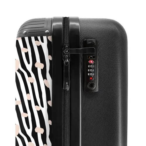 Patronen - Zwart - Wit - Minimalisme NBS - Handbagage koffer - Unisex middel -slot