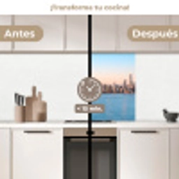 Water - Brug - Skyline - Modern keuken achterwand 2 middel -voor-na2_ES