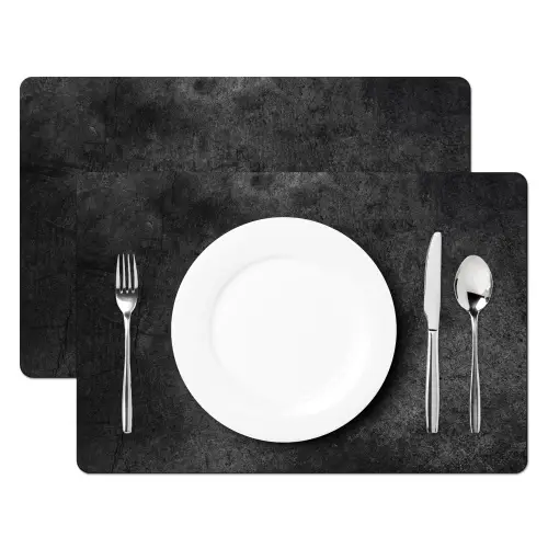 Beton - Structuur - Retro - Zwart - Grijs - Rustiek Placemat vinyl groot -zzsfeer2_Kitchenyeah-website