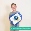 Blauwe vis met gele vinnen en vrolijke blik Kinderrugzak - Blauw middel -sfeer1_NL