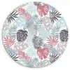 Monstera - Pastel - Bladeren - Tropical Wandcirkel kunststof plaat 5mm dik klein -3d